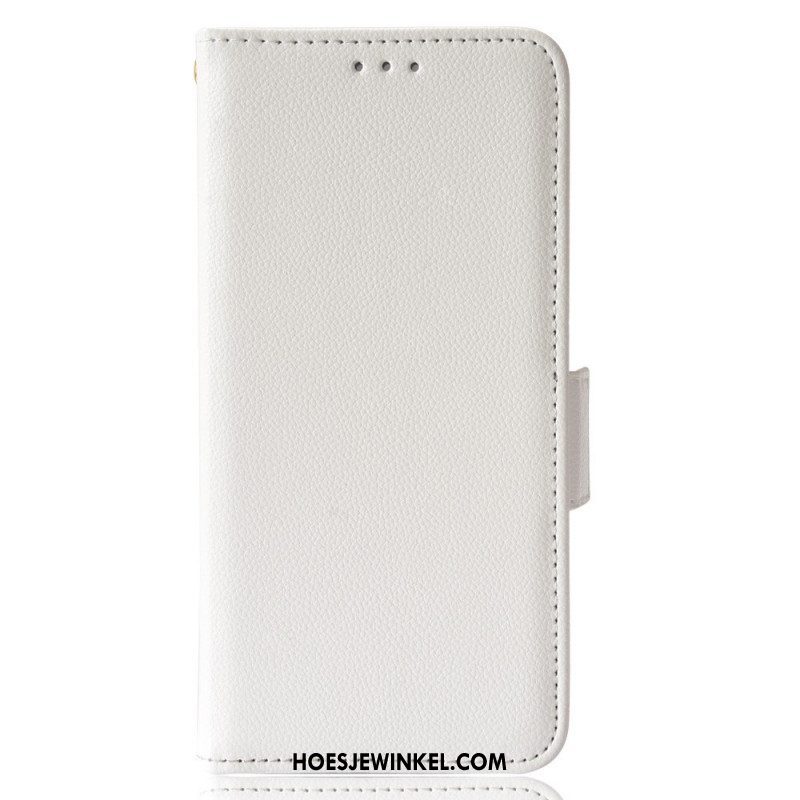 Folio-hoesje voor Xiaomi Redmi Note 11 Pro Plus 5G Litchi Lederen Dubbele Sluiting