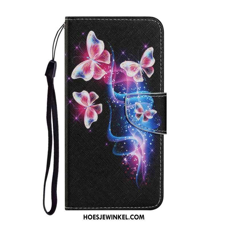 Folio-hoesje voor Xiaomi Redmi Note 11 Pro Plus 5G Vlinders En Lanyard