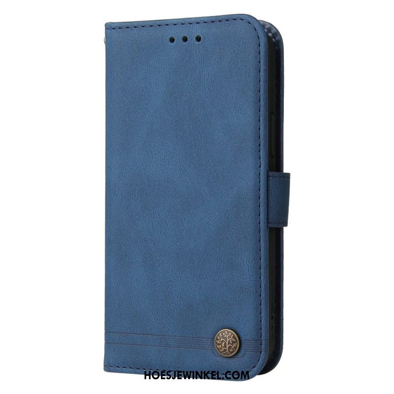 Folio-hoesje voor Xiaomi Redmi Note 12 5G Leerstijl Met Decoratieve Klinknagel