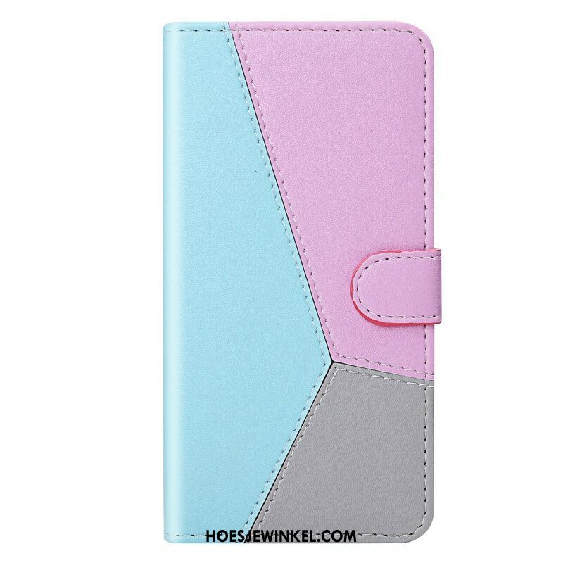 Folio-hoesje voor iPhone 13 Mini Driekleurig Leereffect