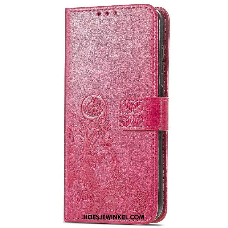 Folio-hoesje voor iPhone 13 Mini Met Ketting Vlinders En Bloemen Riem