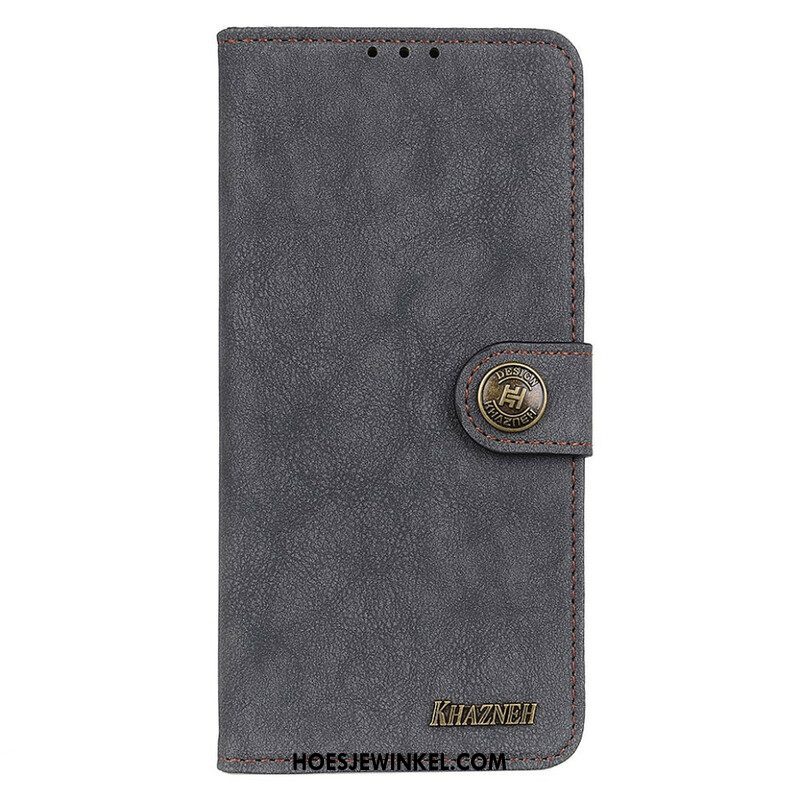 Folio-hoesje voor iPhone 13 Pro Khazneh Retro Split Kunstleer