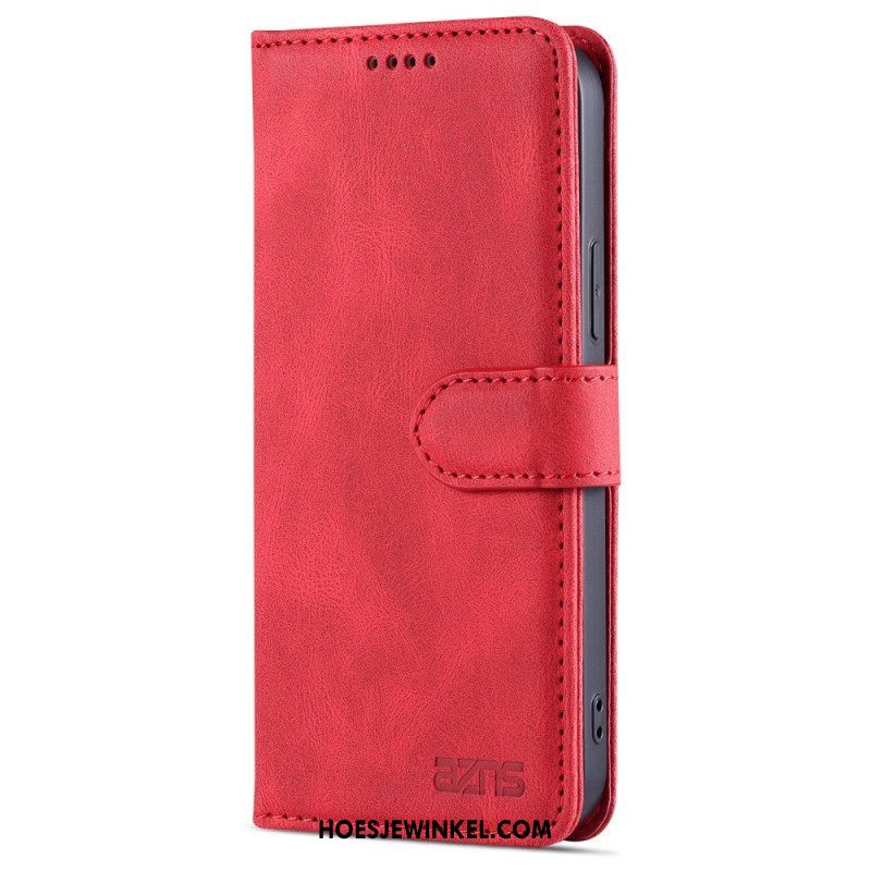 Folio-hoesje voor iPhone 14 Azns Leerstyling