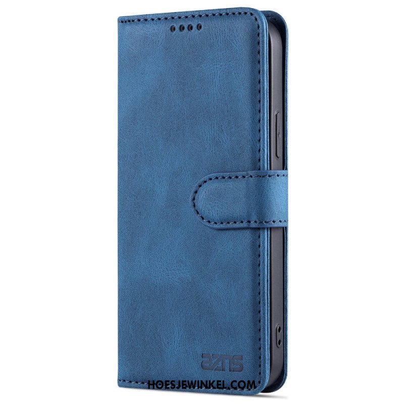 Folio-hoesje voor iPhone 14 Azns Leerstyling