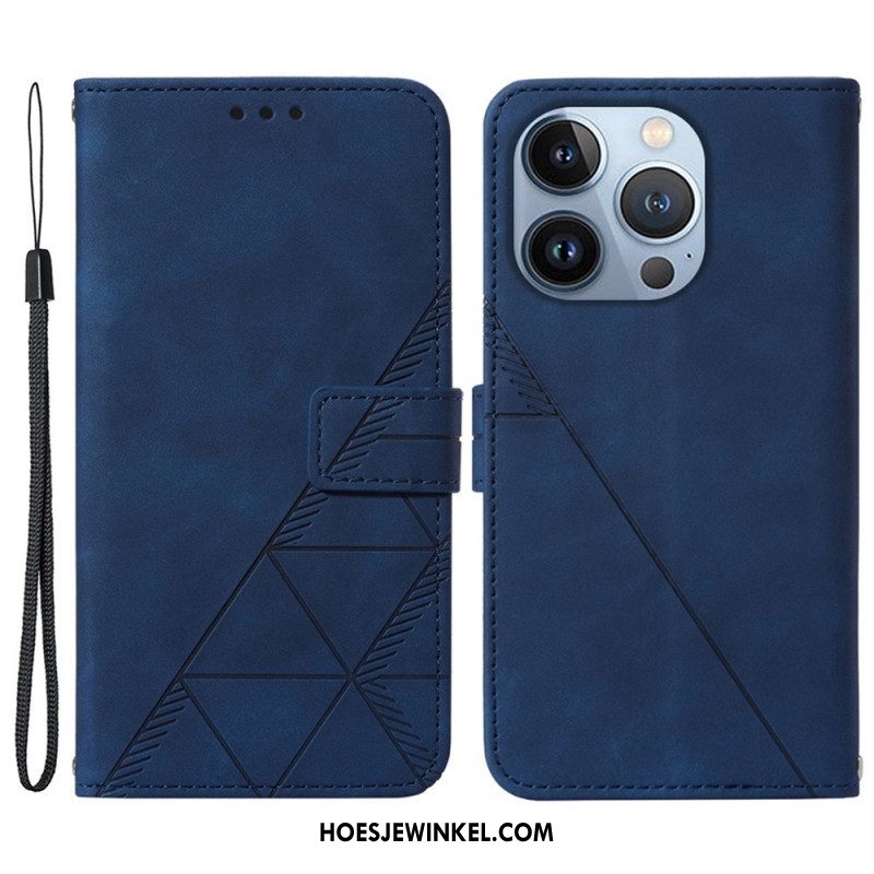 Folio-hoesje voor iPhone 14 Plus Piramide Leereffect