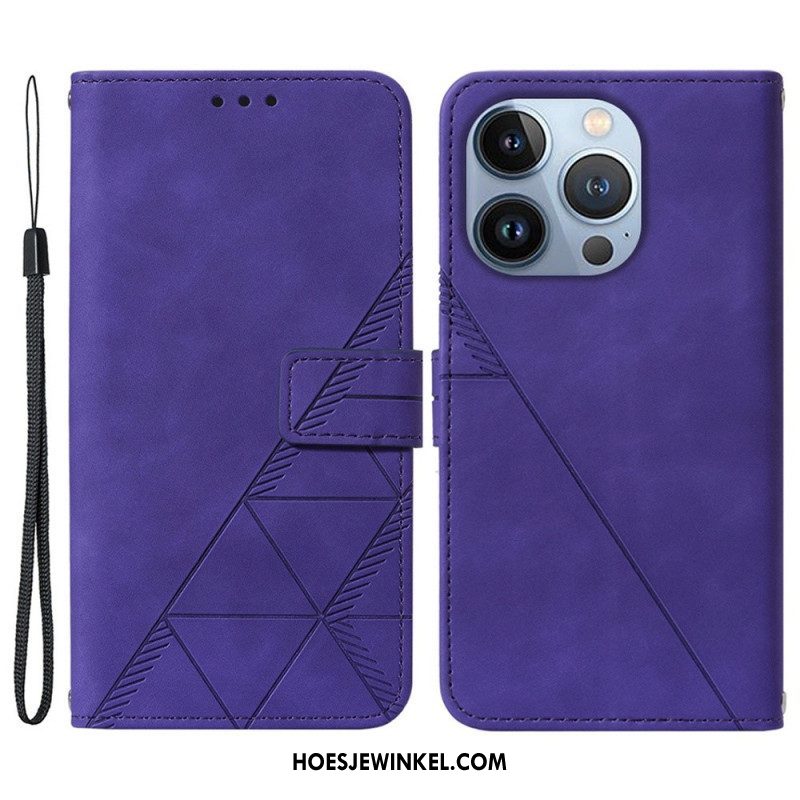 Folio-hoesje voor iPhone 14 Plus Piramide Leereffect