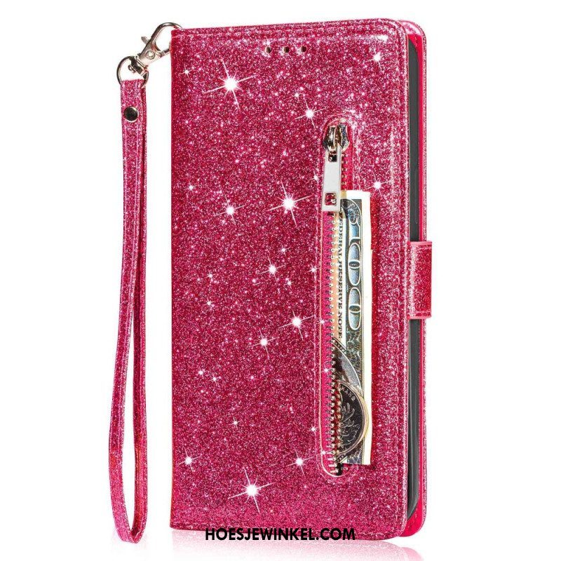 Folio-hoesje voor iPhone 14 Pro Max Portemonnee Leren Glitter Portemonnee