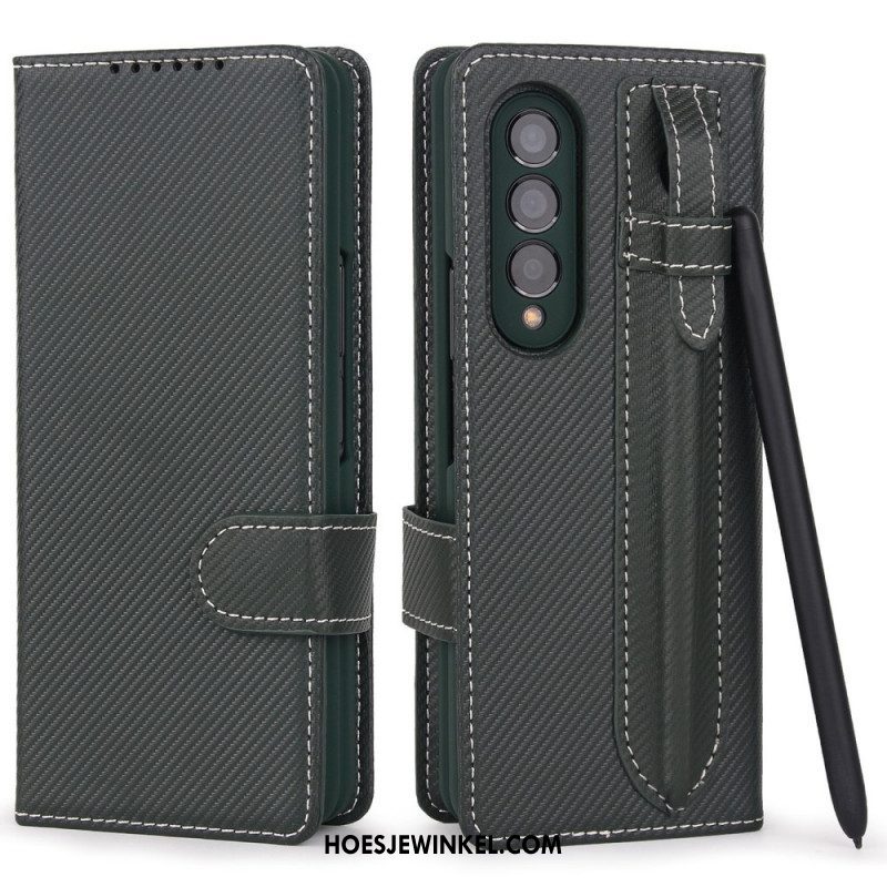 Hoesje Folio-hoesje voor Samsung Galaxy Z Fold 3 5G Afneembare Pennenhouder