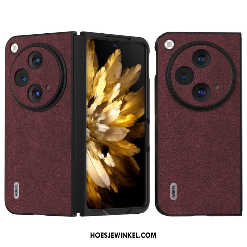 Hoesje Oneplus Open Retro Leereffect Abeel Bescherming Hoesje