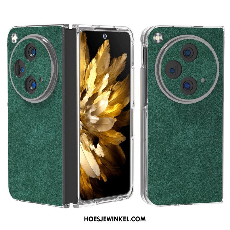 Hoesje Oneplus Open Vintage Leereffect Bescherming Hoesje