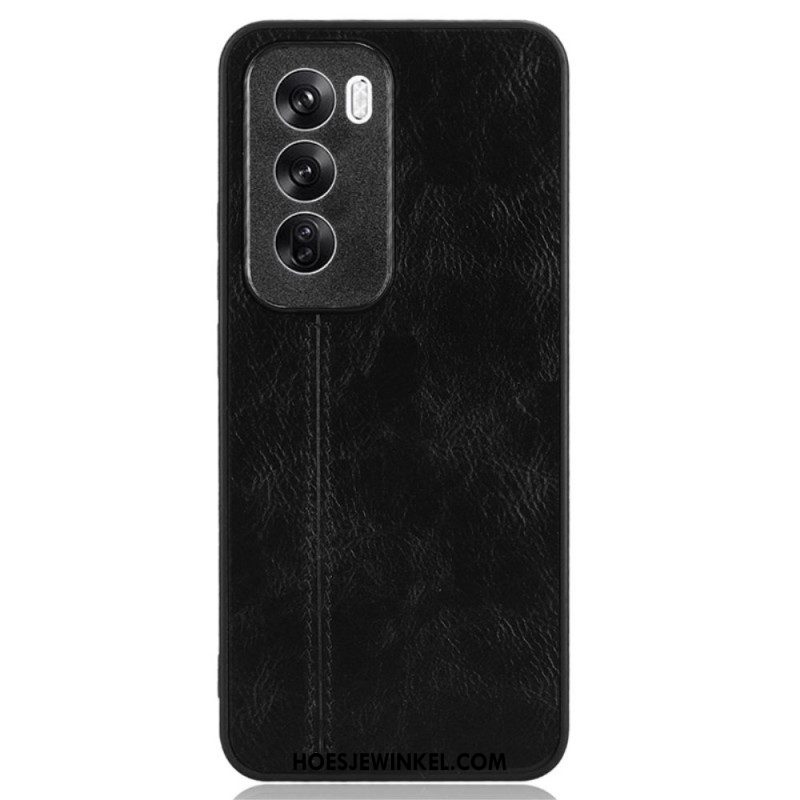 Hoesje Oppo Reno 12 5g Imitatieleren Stiksels Bescherming Hoesje