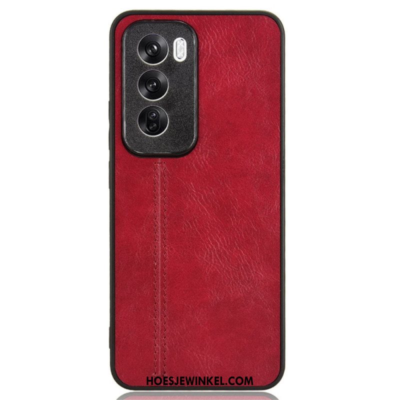 Hoesje Oppo Reno 12 5g Imitatieleren Stiksels Bescherming Hoesje