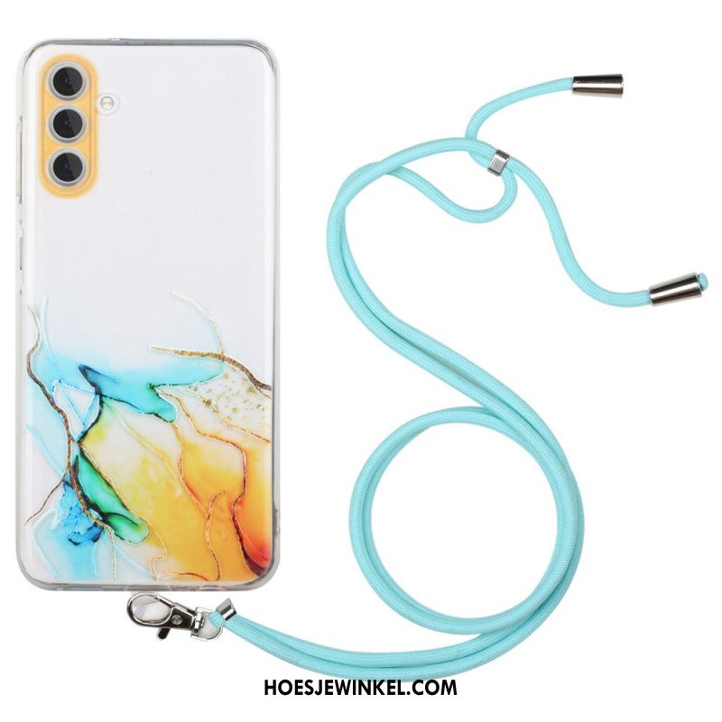 Hoesje Samsung Galaxy A15 5g Marmerkoord Aquarel Bescherming Hoesje