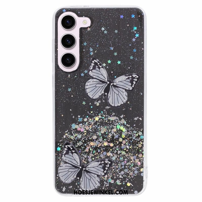 Hoesje Samsung Galaxy S24 5g Glittervlinders Bescherming Hoesje