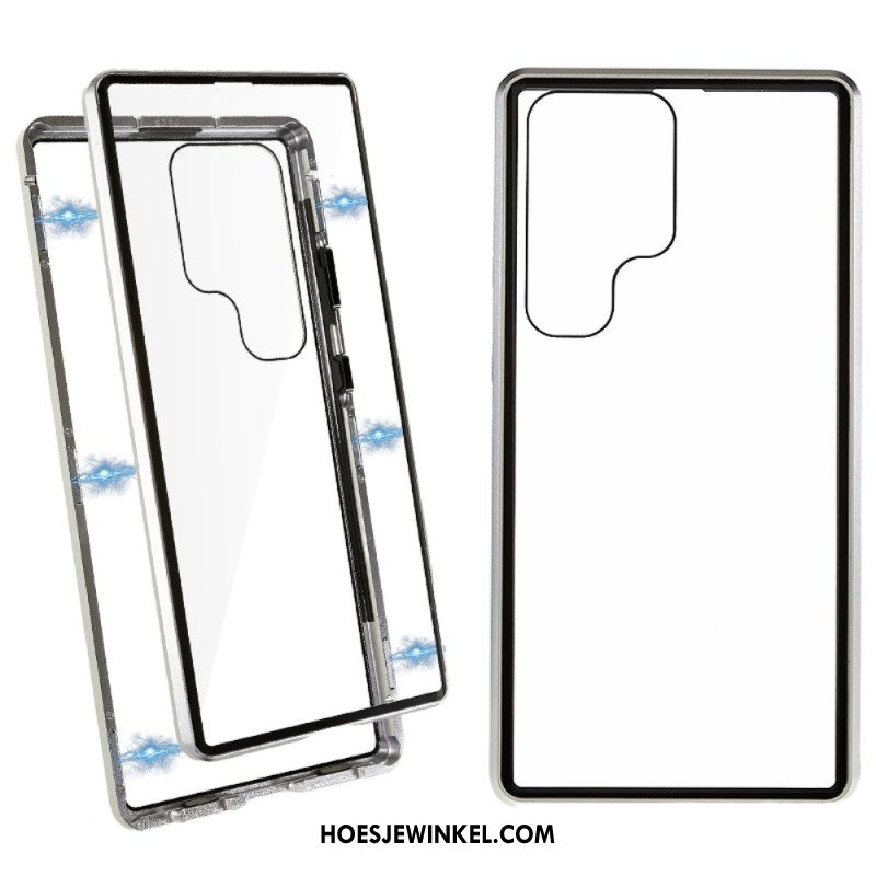 Hoesje Samsung Galaxy S24 Ultra 5g Magnetisch Gehard Glas En Dubbele Bescherming