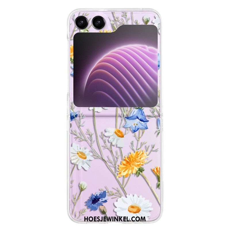 Hoesje Samsung Galaxy Z Flip 5 Transparante Fleurettes