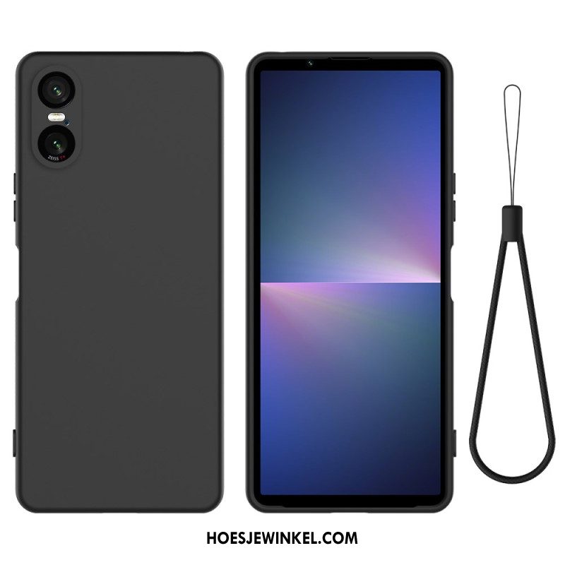 Hoesje Sony Xperia 10 Vi Vloeibare Siliconen Band Bescherming Hoesje