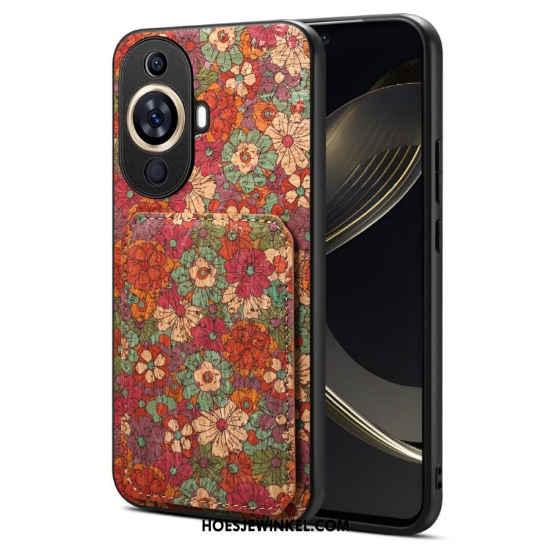 Hoesje Voor Huawei Nova 11 Pro Kaarthouder Met Bloemenmotief