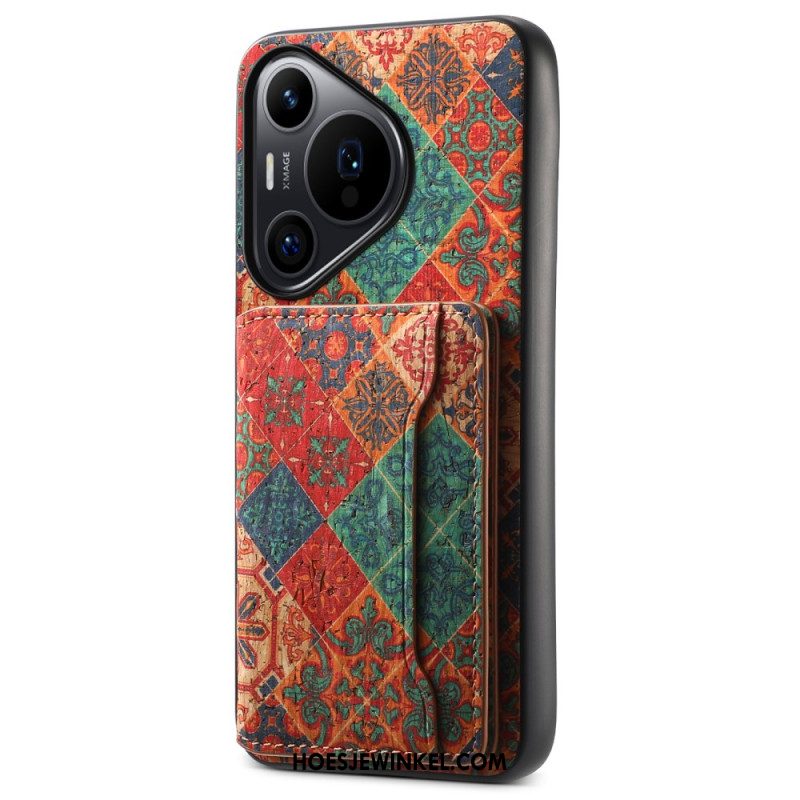 Hoesje Voor Huawei Pura 70 Pro Kaarthouder Met Bloemenmotief