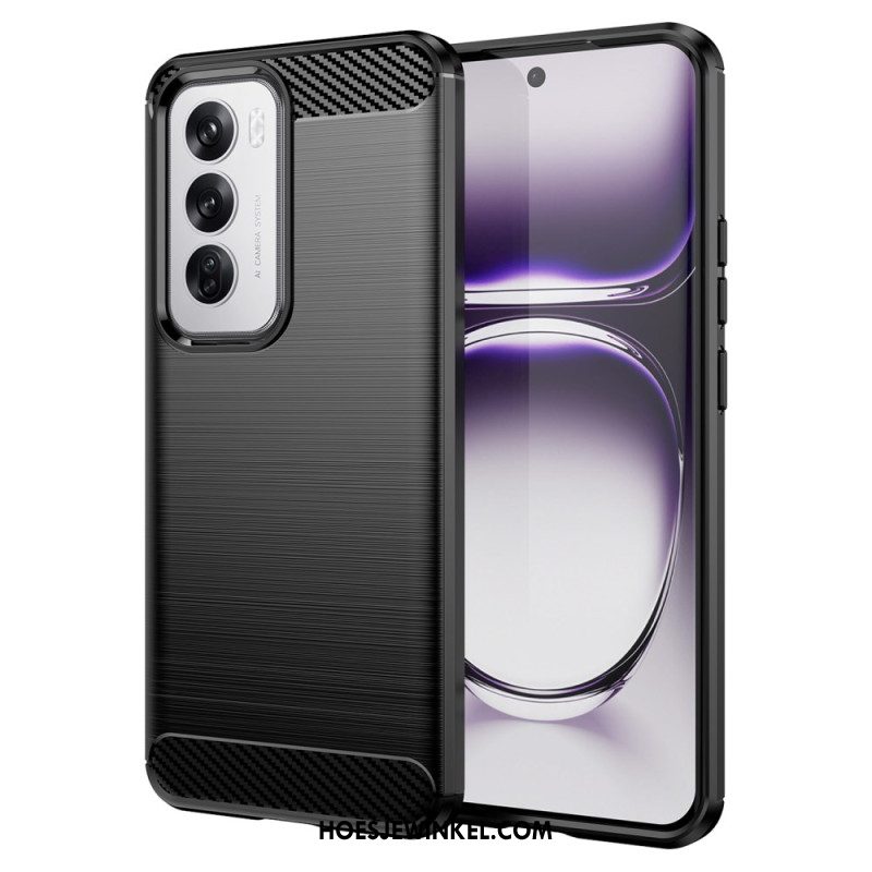 Hoesje Voor Oppo Reno 12 5g Geborstelde Koolstofvezel