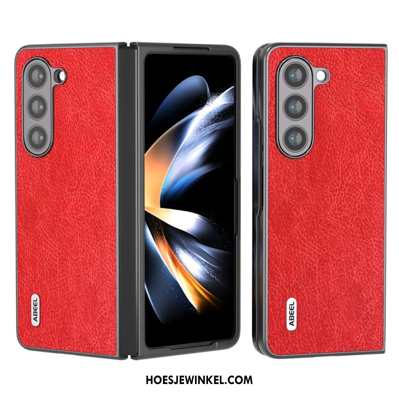 Hoesje Voor Samsung Galaxy Z Fold 5 Litchi Kunstleer Abeel