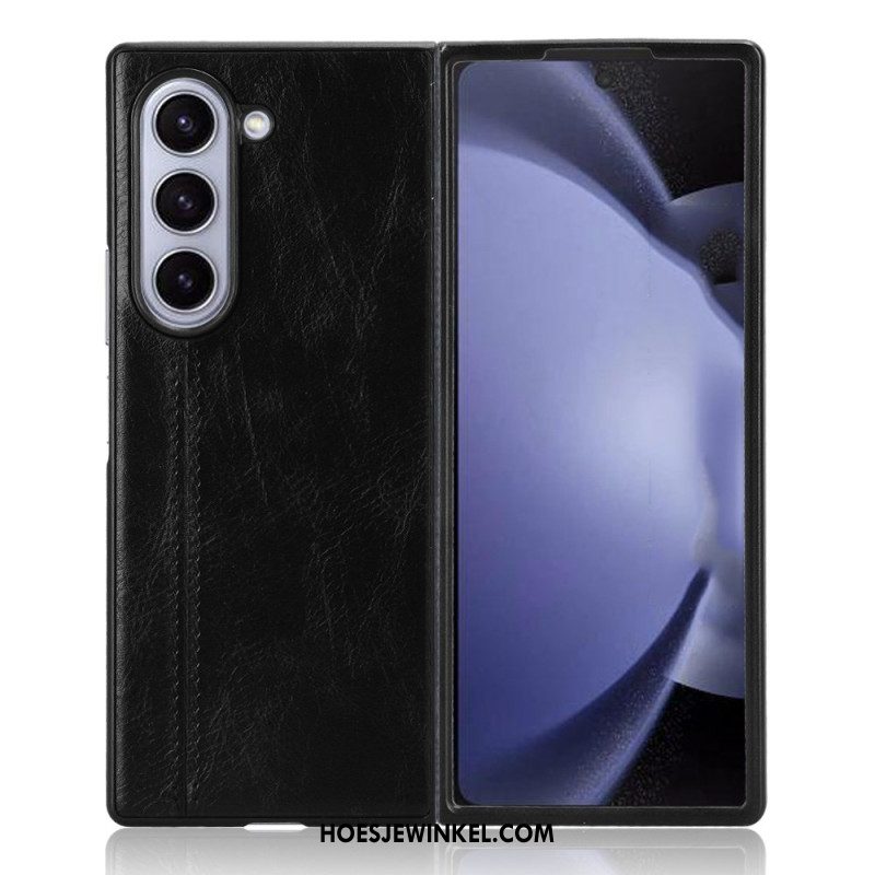 Hoesje Voor Samsung Galaxy Z Fold 6 Imitatieleren Stiksels