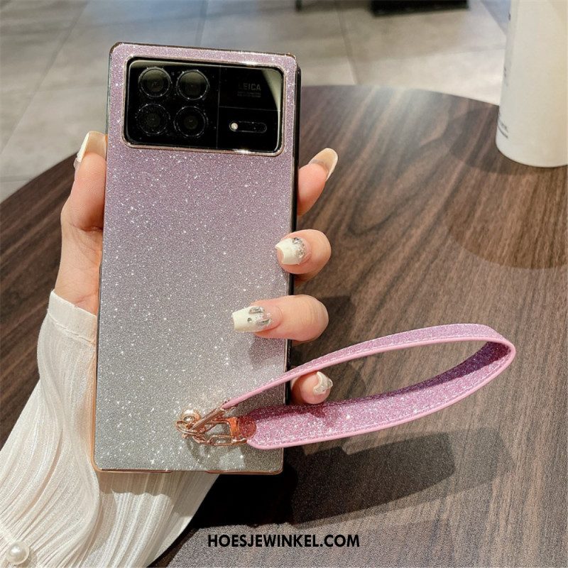 Hoesje Voor Xiaomi Mix Fold 3 Pailletten Met Bandjes