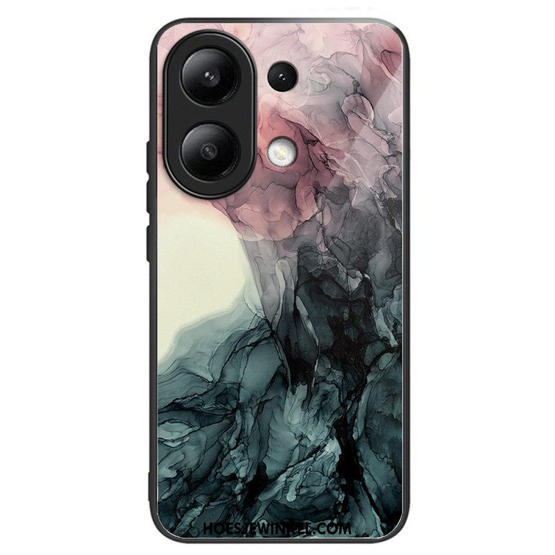 Hoesje Voor Xiaomi Redmi Note 13 4g Marmerpatroon Gehard Glas