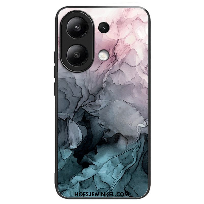 Hoesje Voor Xiaomi Redmi Note 13 4g Marmerpatroon Gehard Glas