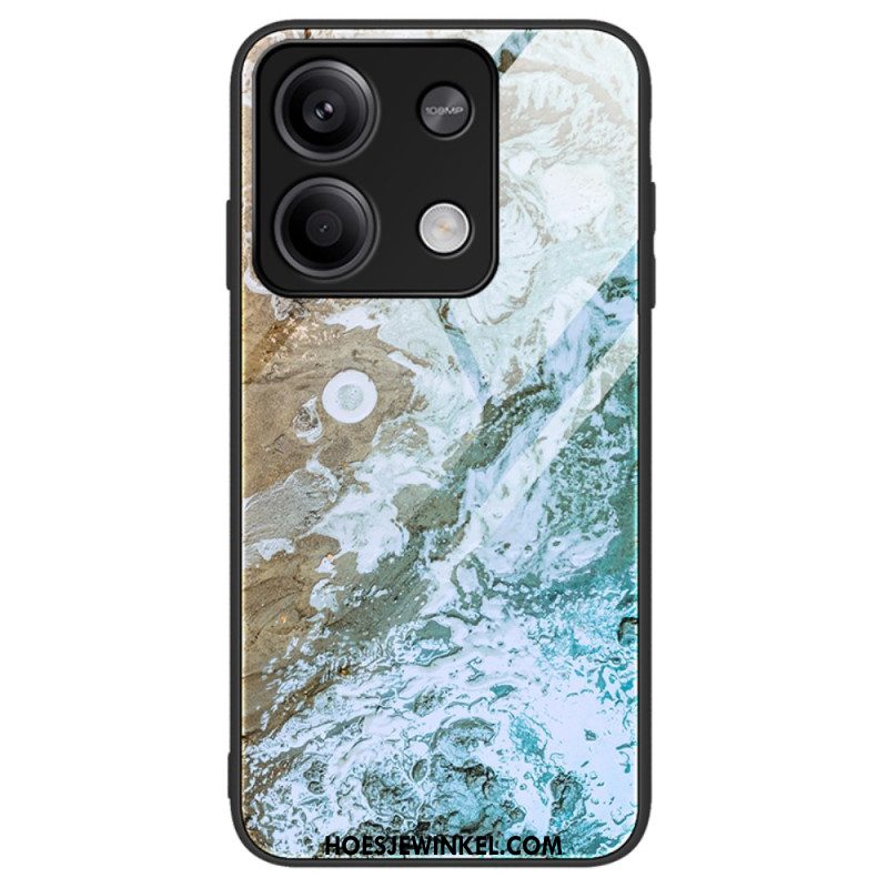 Hoesje Voor Xiaomi Redmi Note 13 5g Gehard Glas Met Marmerpatroon