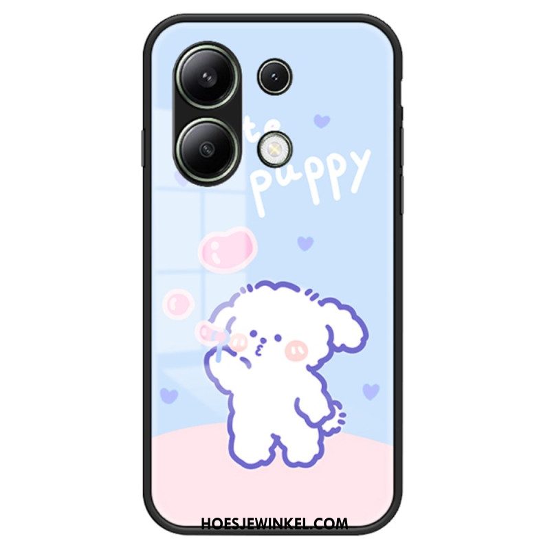 Hoesje Xiaomi Redmi Note 13 4g Gehard Glas Met Cartoonpatroon Bescherming Hoesje