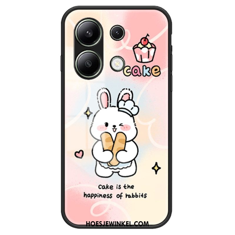 Hoesje Xiaomi Redmi Note 13 4g Gehard Glas Met Cartoonpatroon Bescherming Hoesje