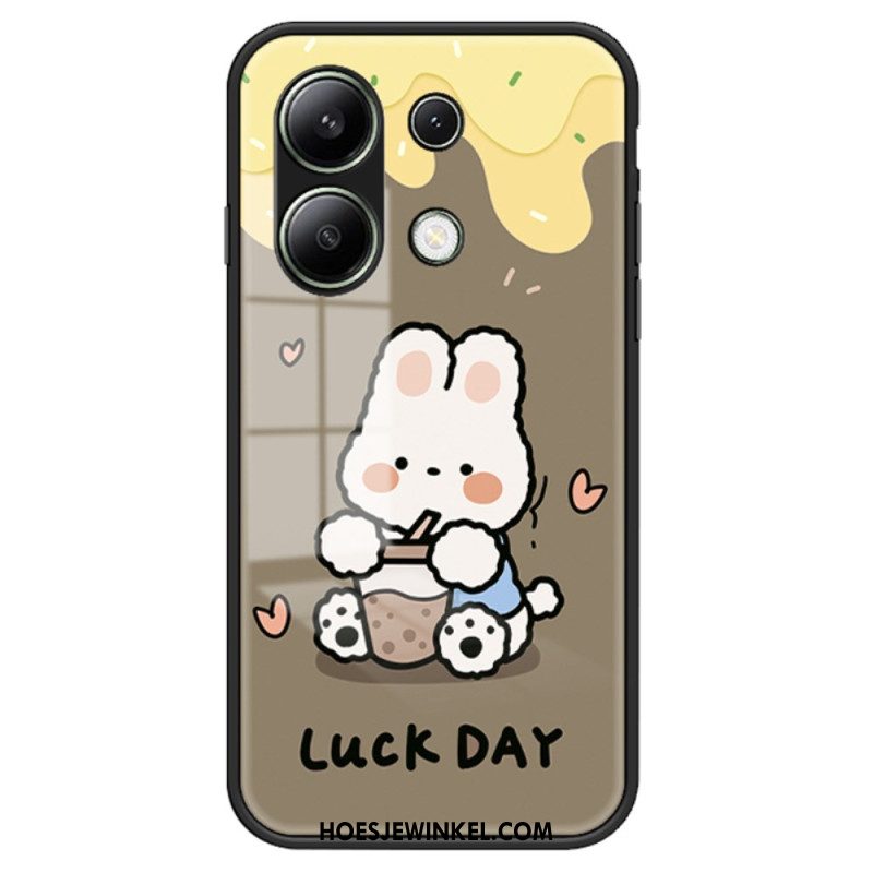 Hoesje Xiaomi Redmi Note 13 4g Gehard Glas Met Cartoonpatroon Bescherming Hoesje