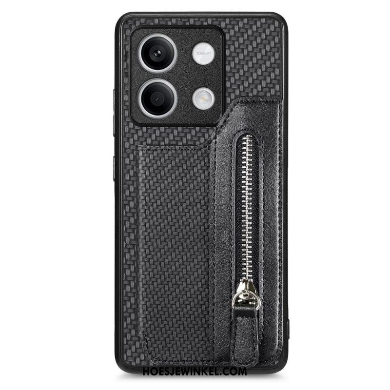 Hoesje Xiaomi Redmi Note 13 4g Portemonnee Van Koolstofvezel