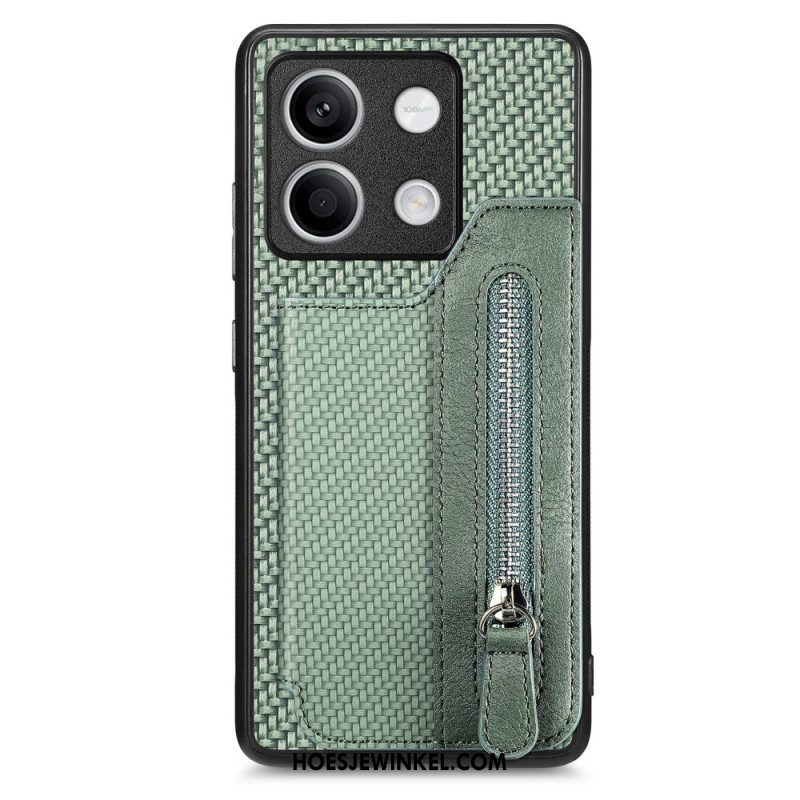 Hoesje Xiaomi Redmi Note 13 4g Portemonnee Van Koolstofvezel