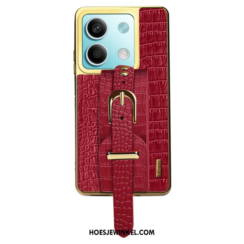 Hoesje Xiaomi Redmi Note 13 5g Armbandontwerp En Krokodiltextuur Bescherming Hoesje