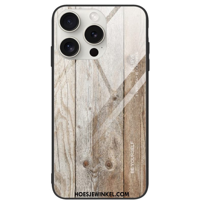 Hoesje iPhone 16 Pro Gehard Glasvezelhout Bescherming Hoesje