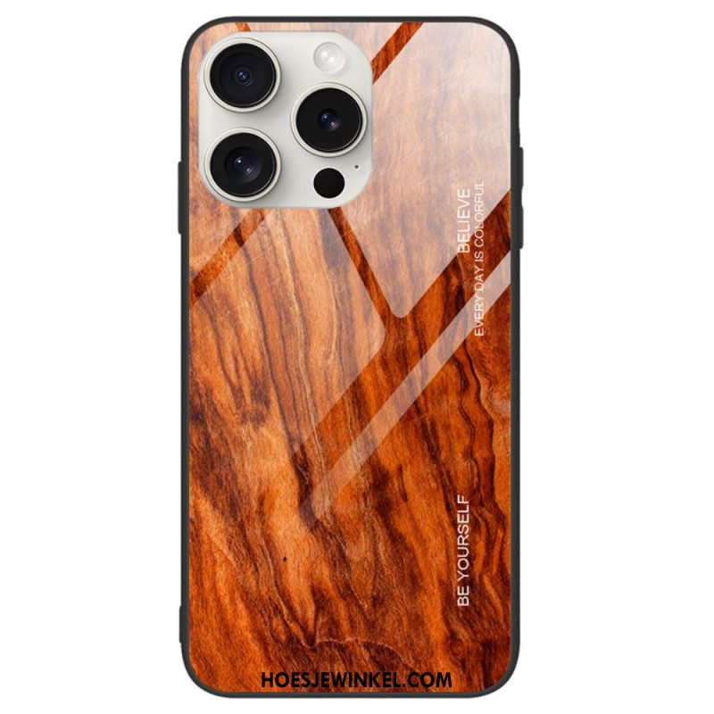 Hoesje iPhone 16 Pro Gehard Glasvezelhout Bescherming Hoesje