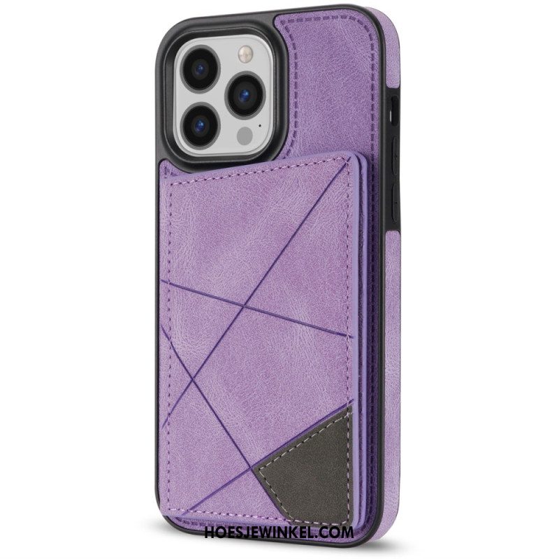 Hoesje iPhone 16 Pro Kaarthouder Met Geometrisch Patroon