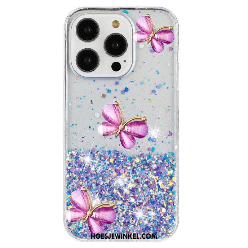 Hoesje iPhone 16 Pro Max 3d Vlinders Lichteffect Bescherming Hoesje