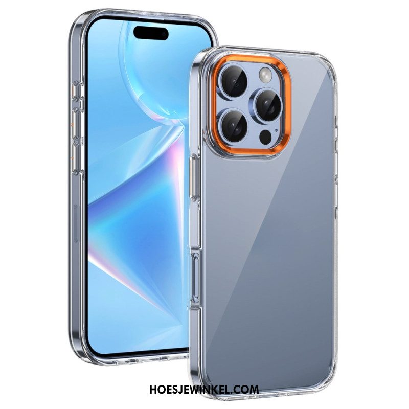 Hoesje iPhone 16 Pro Max Cameraframe Met Metaaleffect Bescherming Hoesje