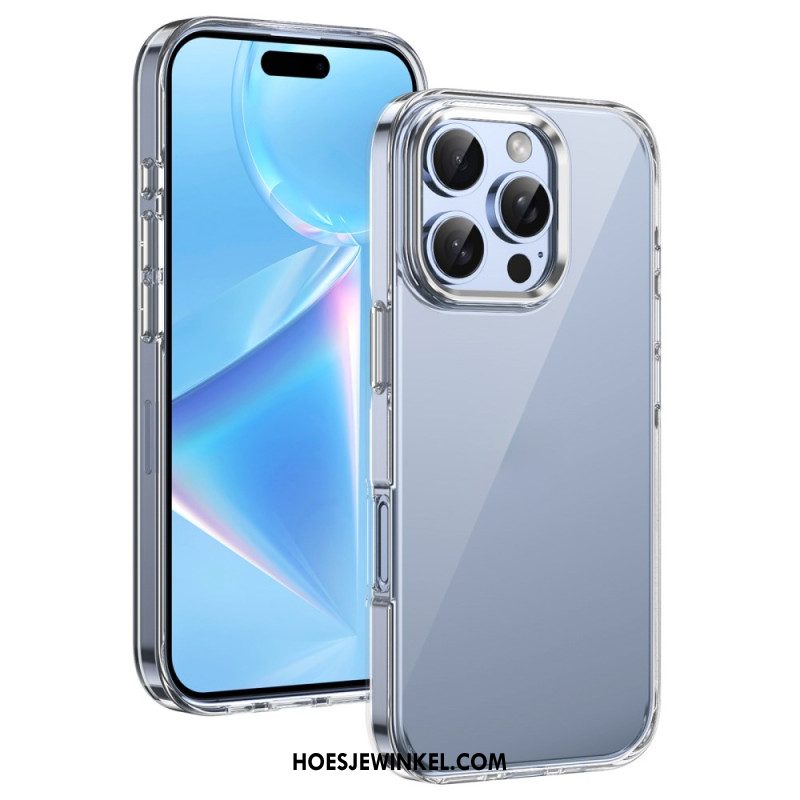 Hoesje iPhone 16 Pro Max Cameraframe Met Metaaleffect Bescherming Hoesje