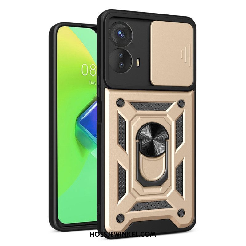 Hoesje voor Moto G73 5G Ringsteun En Lensbeschermer