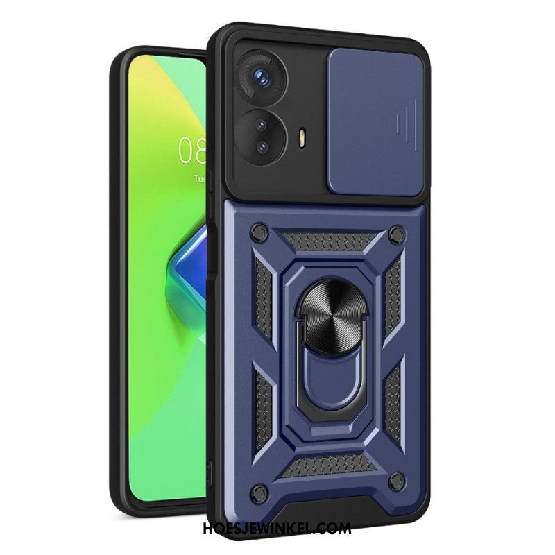 Hoesje voor Moto G73 5G Ringsteun En Lensbeschermer