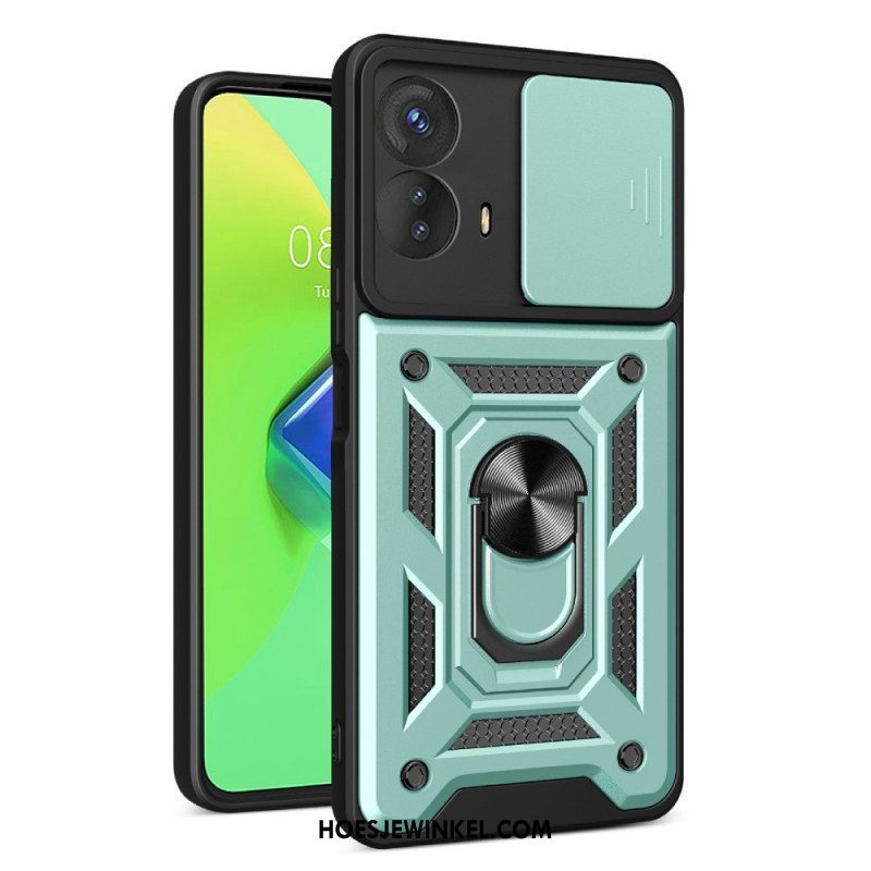 Hoesje voor Moto G73 5G Ringsteun En Lensbeschermer