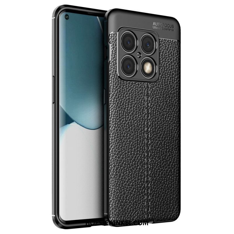 Hoesje voor OnePlus 10 Pro 5G Dubbellijnig Litchi-leereffect