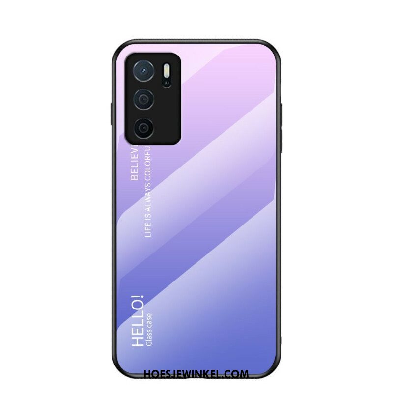 Hoesje voor Oppo A16 / A16s Gehard Glas Hallo