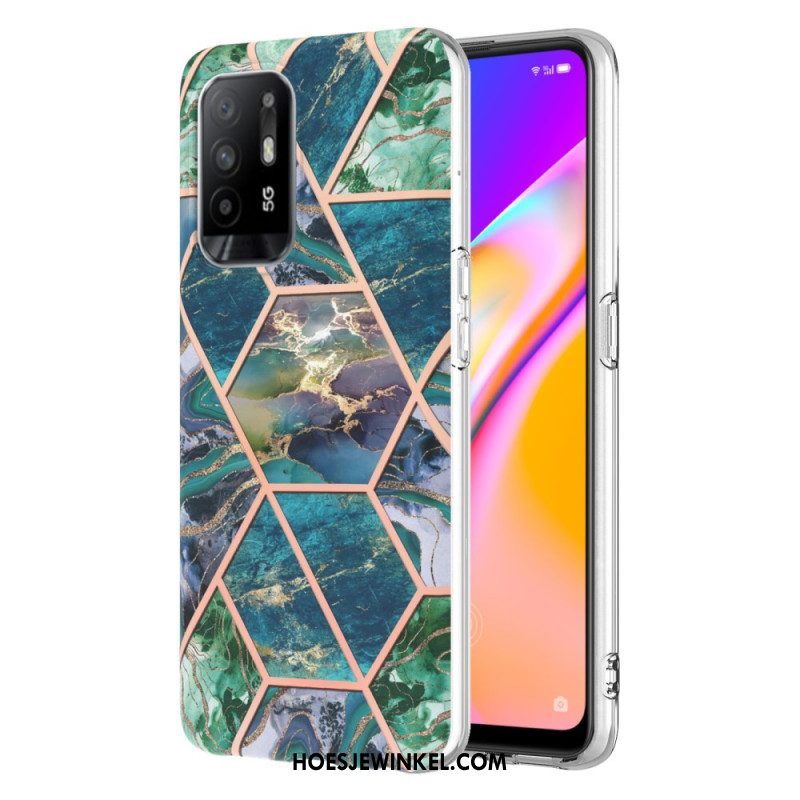 Hoesje voor Oppo A94 5G Flitsend Geometrisch Marmer