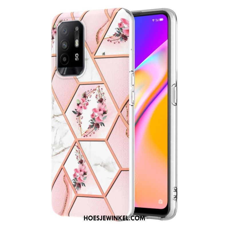 Hoesje voor Oppo A94 5G Kleurrijk Geometrisch Marmer