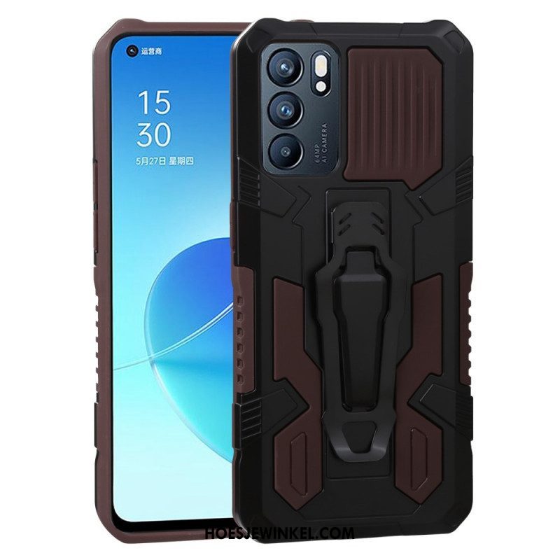 Hoesje voor Oppo Reno 6 5G Robot Met Riemclip